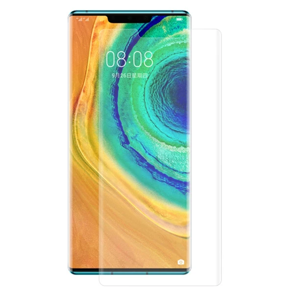 Gor Huawei Mate 30 Pro 3d Kavisli Full Kaplama Darbe Emici Ekran Koruyucu 2 Adet Set-(5775)