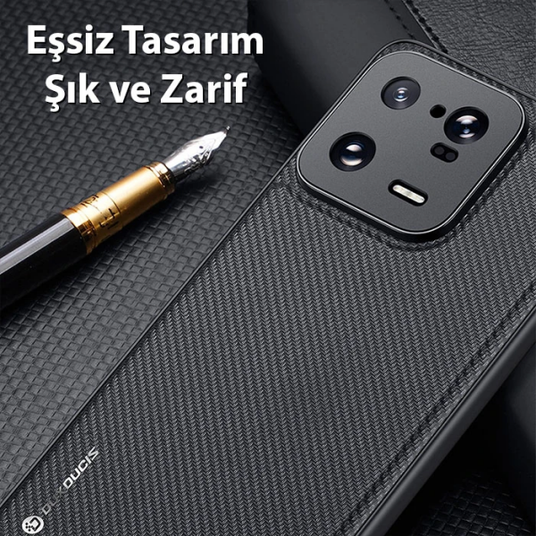 Dux Ducis Xiaomi 13 Pro Fino Serisi Premium Dokuma Silikon Kılıf-(5775)