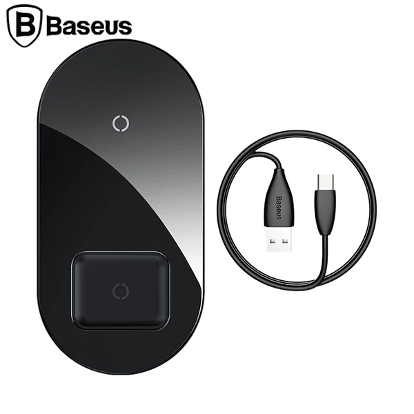 Baseus Simple 2in1 Kablosuz Wireless Şarj 18W iPhones+iPods-(5775)