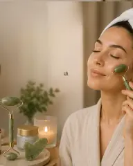Doğal Jade Stone Yüz Masaj Seti Cilt Bakım ve Rahatlatıcı Bakım
