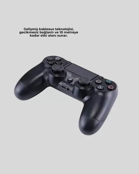 Kablosuz PS4 Oyun Kolu Çift Motor Titreşimli Uzun Bataryalı