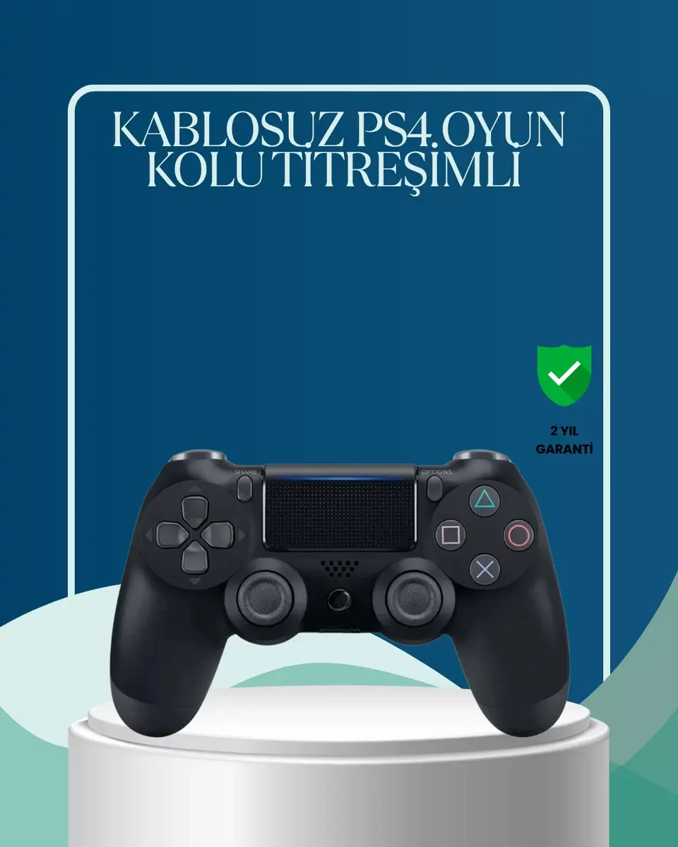 Kablosuz PS4 Oyun Kolu Çift Motor Titreşimli Uzun Bataryalı
