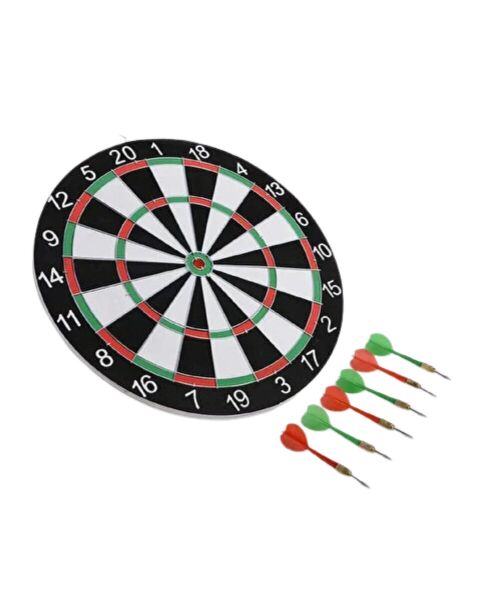 Kaliteli Ahşap Dart Tahtası 12 İnç  4 Dart Ok Seti