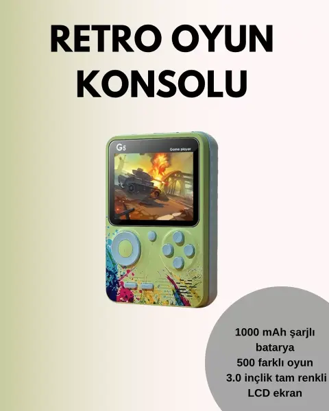 TV Bağlantılı 500 Oyunlu Mini Gameboy Konsol