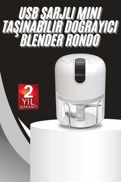 Mini Doğrayıcı Rondo Taşınabilir Mini El Blender Paslanmaz Çelik