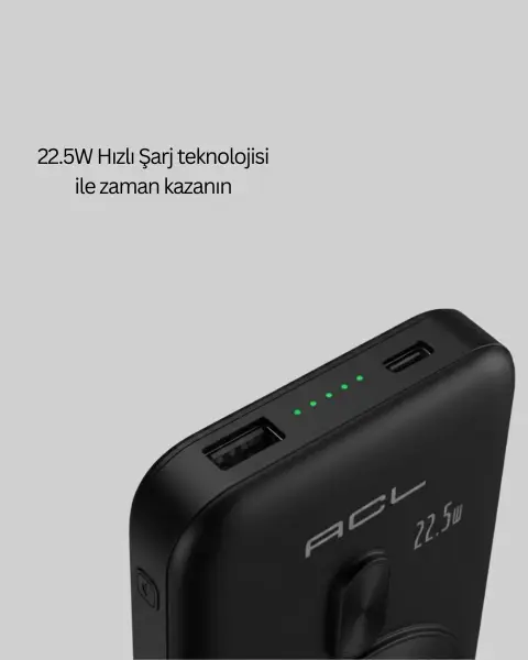 22.5W Hızlı Şarj Destekli Manyetik Powerbank Kompakt Tasarım Yeni Nesil