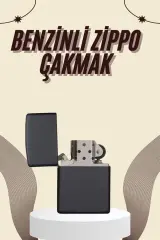 Çakmak Parlak Siyah Benzinli Çakmak Cep Boy Doldurulabilir