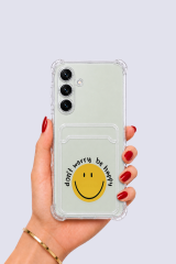 Samsung Galaxy S24 Kartlıklı Gülücük Desenli Kılıf