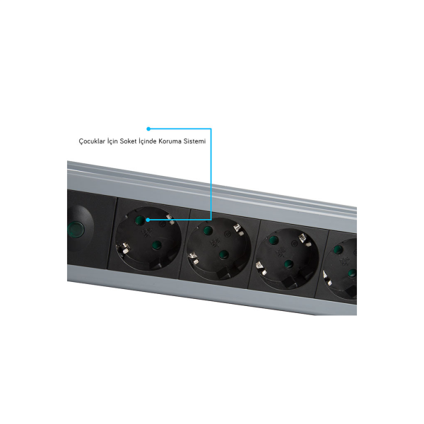 S-LINK Swapp SPGKS05 5 Soket Akım Korumalı Priz 1.5Mt Kablo 900 Joule (Gri) %100 Bakır(1923)