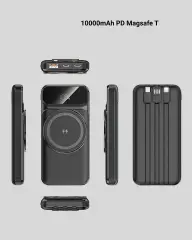 15W Kablosuz Hızlı Şarjlı 10000 mAh Powerbank – Taşınabilir LED Göstergeli