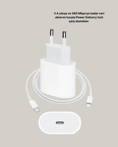 iOS Uyumlu 20W USB-C Hızlı Şarj Cihazı Telefon ve Tablet İçin