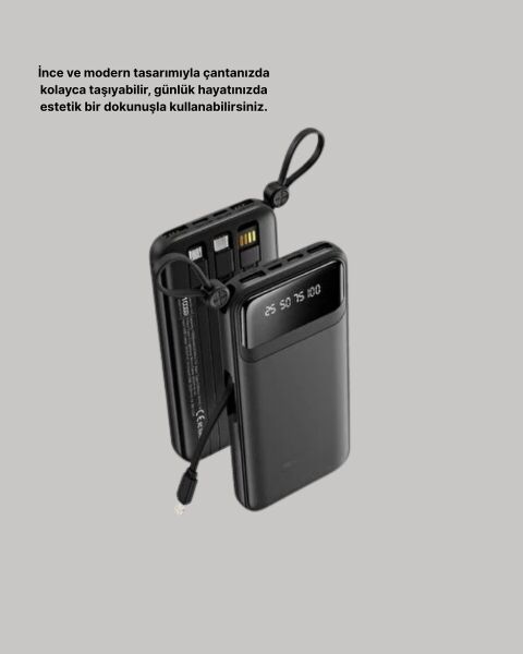 Taşınabilir 20.000 mAh Hızlı Şarj Powerbank 4 Çıkışlı