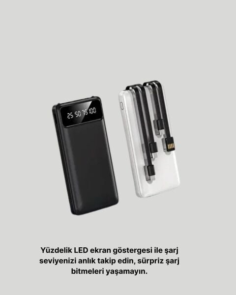 Taşınabilir 20.000 mAh Hızlı Şarj Powerbank 4 Çıkışlı