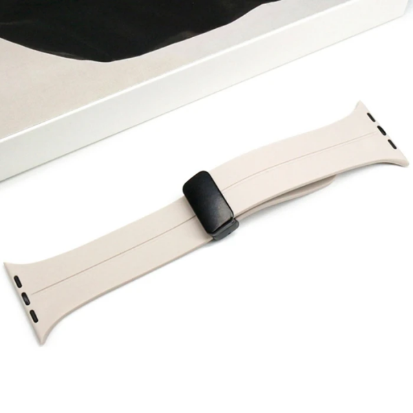 Ally Apple Watch 7-8 45mm 6-5-4 44mm Watch Ultra 49mm Manyetik Uçlu Silikon Kayış Kordon 3-2-1 42mm-(5775)