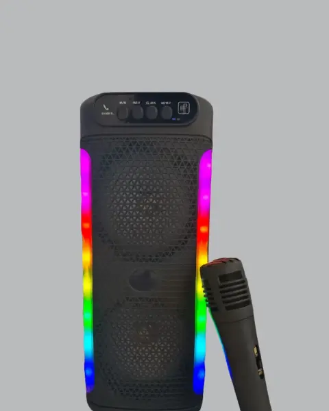 RGB Işıklı Çift Hoparlörlü Taşınabilir Bluetooth Speaker ve Mikrofon Yeni Nesil