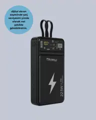 Powerbank Dahili Ekranlı 10000 mAh Çift Kablolu Yeni Nesil