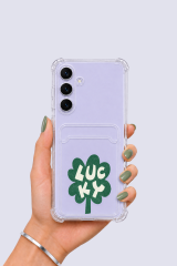 Samsung Galaxy S25 FE Kartlıklı Lucky Yonca Desenli Kılıf
