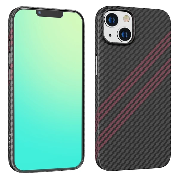 Hoco iPhone 14 6.1 Kılıf Kevlar Texture Darbe Emici Telefon Kılıfı-(5775)