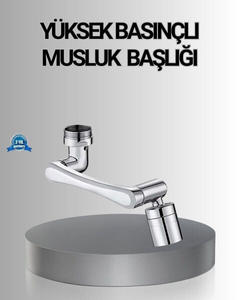 1080° Dönebilen Musluk Başlığı Robotik Kol Havalandırıcı Çok Yönlü Su Yönlendirme