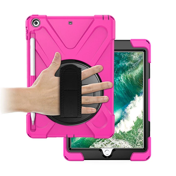 İPad 9.72017 İPad 9.7 2018 Kalem Yerli Standlı Zırh Kılıf/shockproof case-(5775)
