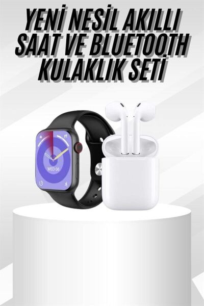 Yeni Nesil Akıllı Saat Ve Kulaklık Seti Gümüş Kasa Zarif Tasarım Çok Fonksiyonlu