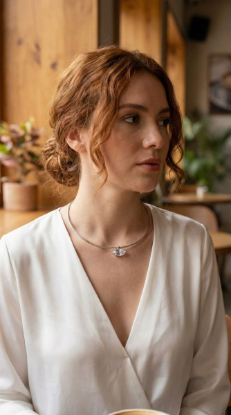 Pirinç Gümüş Renk Choker Model Zirkon Taşlı Kadın Kolye 5886