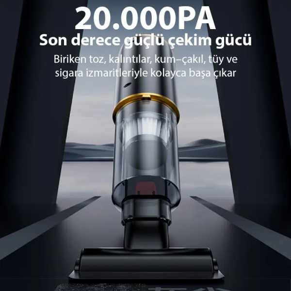 EZERE ST-6609C 20000pa Güçlü Dijital Göstergeli Vakumlu Kablosuz Üflemeli Araç Süpürgesi-(5775)