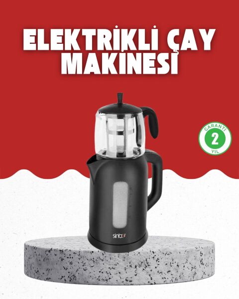 Sıcak Tutma Özellikli 2’si 1 Arada Çay Makinesi ve Su Isıtıcı