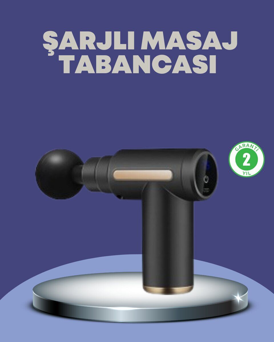 Sporcu Kas Masaj Tabancası 6 Kademe Güçlü Titreşim 4 Başlık Şarjlı Masaj Aleti
