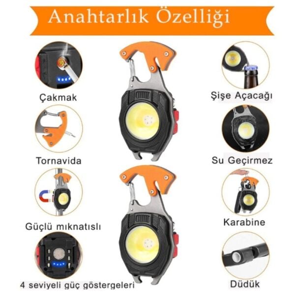 Çok Fonksiyonlu Anahtarlık Kamp Lambası LED Taşınabilir Işık