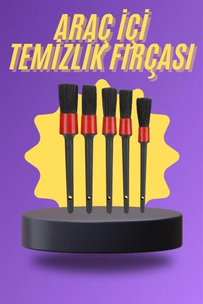 5 Parça Araç İçi Temizlik Fırçası Araç İçi-Dışı Temizleme Fırça Seti
