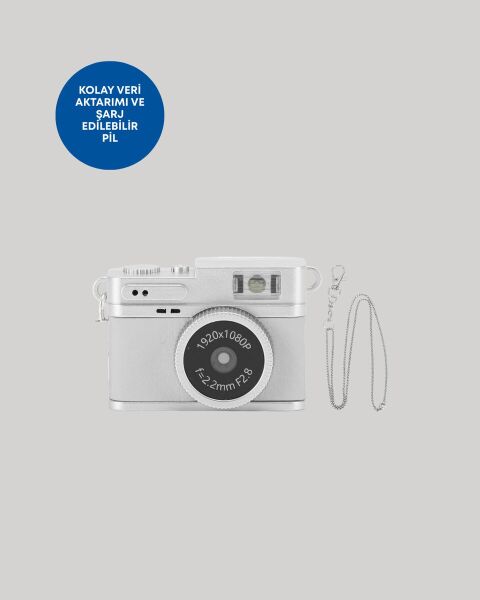 Kompakt Mini Kamera Retro Tasarım 128GB Hafıza 1080P Video