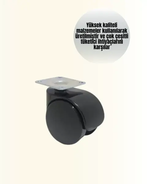 Halı ve Beton Uyumlu Kilitsiz Mobilya Tekerleği 4’lü