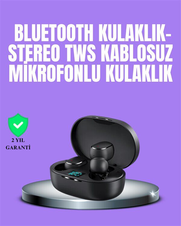 Bluetooth Kulaklık TWS Yüksek Ses Kaliteli Kesintisiz Dijital Göstergeli Kulaklık
