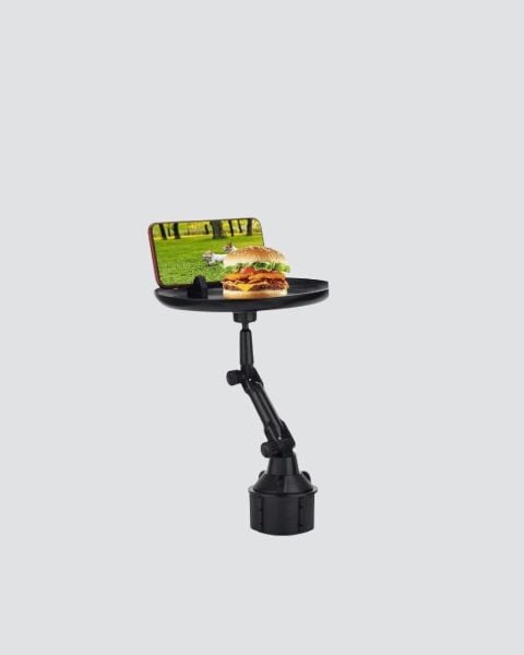 360° Döner Araç Bardaklık Tepsisi Geniş Yemek Alanlı Telefon Standlı