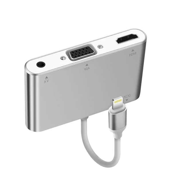 İPhone İPad P32 Hdmi Vga Av Audio Dönüştürücü Adaptör-(5775)