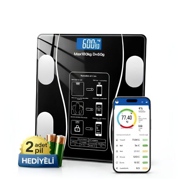 PLT Power Bluetooth Vücut Analizli Dijital Baskül 180 kg