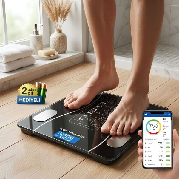PLT Power Bluetooth Vücut Analizli Dijital Baskül 180 kg