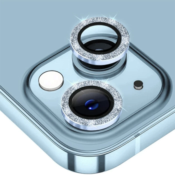ALLY iPhone 14-14 Plus Diamond Taş İşlemeli Alüminyum Alaşımlı Kamera Lens Koruyucu-(5775)