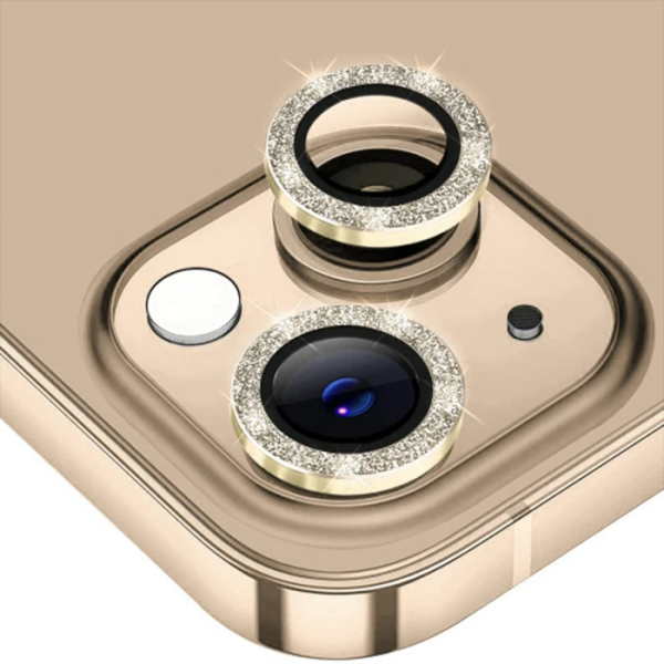ALLY iPhone 14-14 Plus Diamond Taş İşlemeli Alüminyum Alaşımlı Kamera Lens Koruyucu-(5775)
