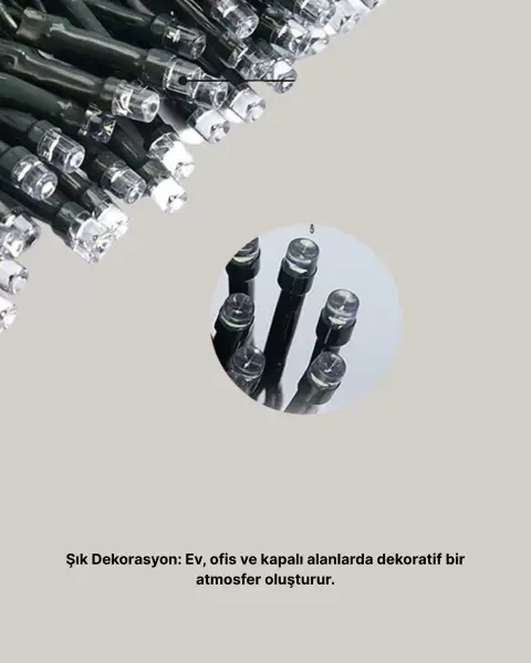 Uzun Ömürlü LED Teknolojili 10 Metre Şık Işıklı Süsleme Seti