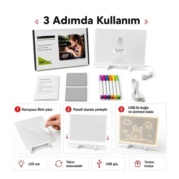 Işıklı Yazı Tahtası LED Drawing Board | Azoon