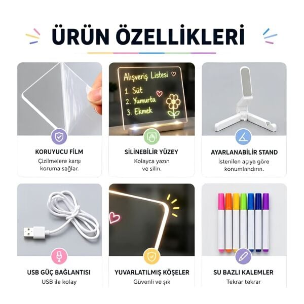 Işıklı Yazı Tahtası LED Drawing Board | Azoon