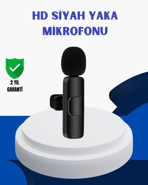 iPhone İçin Çift Mikrofonlu Telsiz Yaka Mikrofonu 360 Derece HD Ses