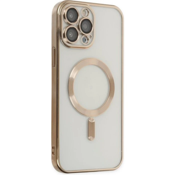 ALLY iPhone 14 Pro 6.1inç Renkli Kenar Lazer Çerçeveli Magsafe Uyumlu Silikon Kılıf-(5775)