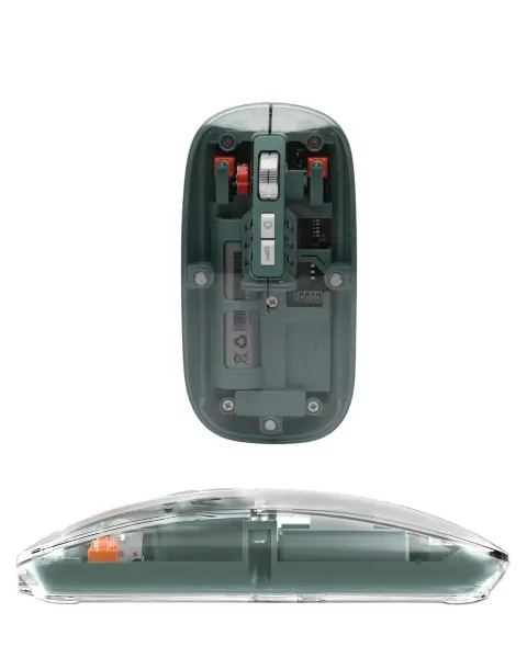 Bluetooth ve 2.4G USB Destekli Pilli Kablosuz Şeffaf Mouse Yeni Nesil