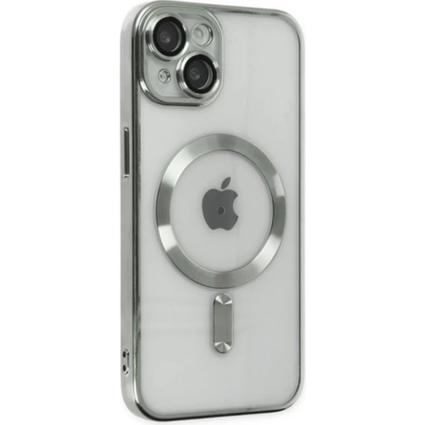 ALLY iPhone 14 6.1inç Renkli Kenar Lazer Çerçeveli Magsafe Uyumlu Silikon Kılıf-(5775)