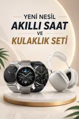 Yeni Nesil Sesli Görüşme Akıllı Saat ve Powerbank Çoklu Şarj Girişli Bluetooth Kulaklık Nabız Ölçer