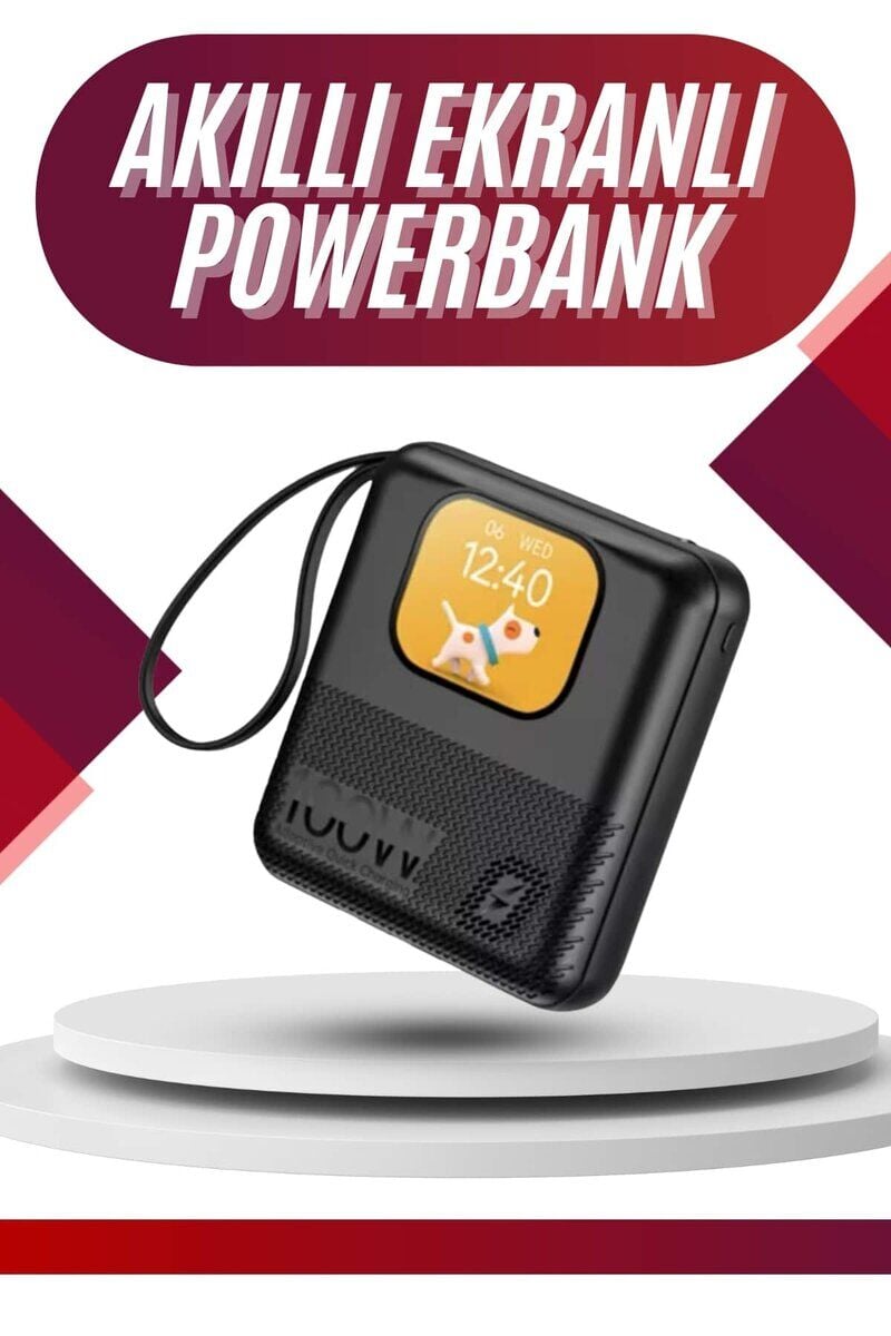 Akıllı Powerbank 10.000 MAH 4 Çıkışlı Taşınabilir Dijital Göstergeli