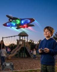 Uzaktan Kumandalı LED Işıklı Drone Uçak 360 Derece Dönüş Özellikli Oyuncak Drone